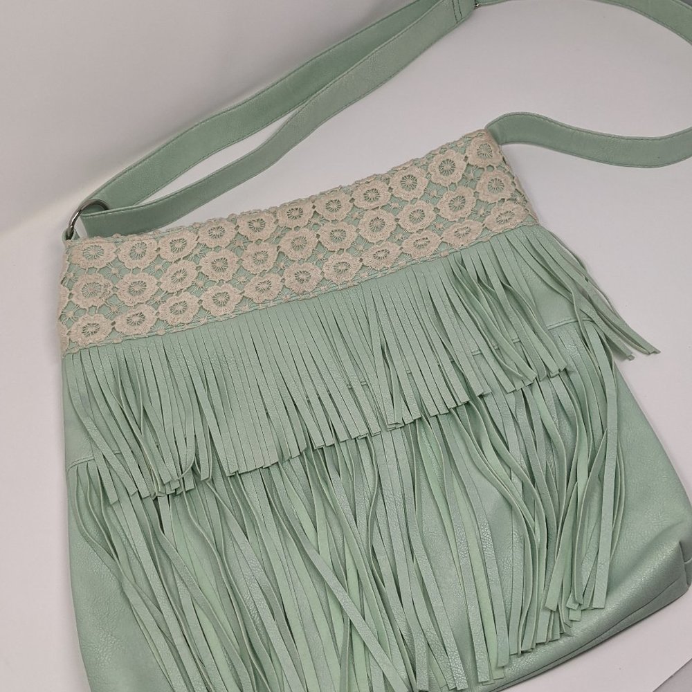 Mint Green Women's Bohemian style messenger bag/shoulder bag